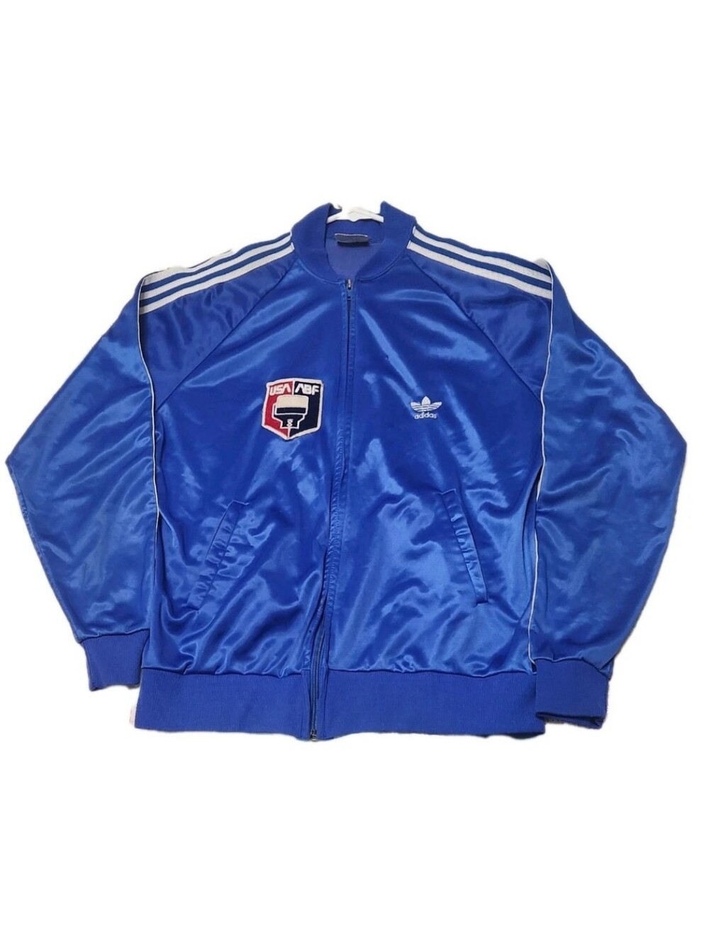 RARE VINTAGE 1980s ADIDAS ATP KEYROLAN USA ABF BOXING TRACK JACKET LARGE TREFOIL